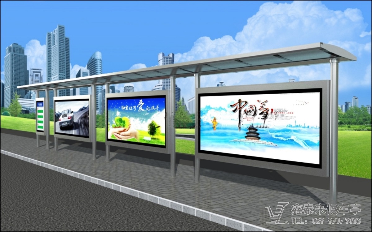 成都市天府新區(qū)、華陽興隆湖、沙西線經(jīng)典不銹鋼候車亭修建完工